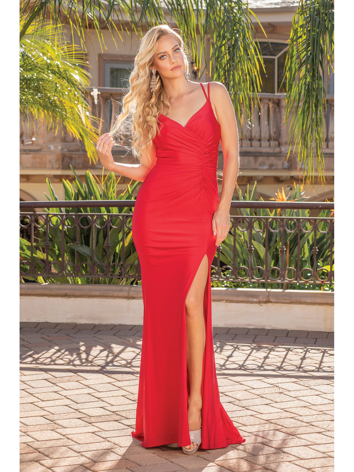 Dancing Queen 4283 prom dress in red, additional view