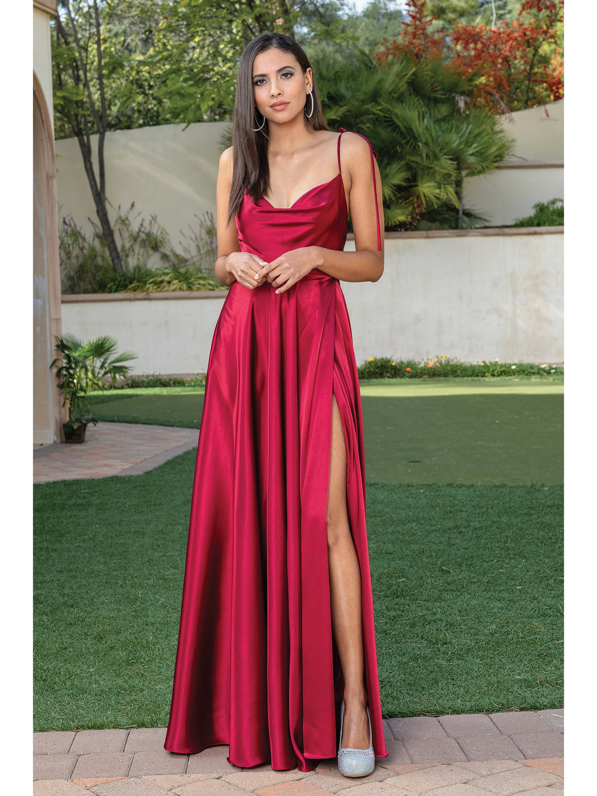 Dancing Queen 4285 prom dress in burgundy, additional view