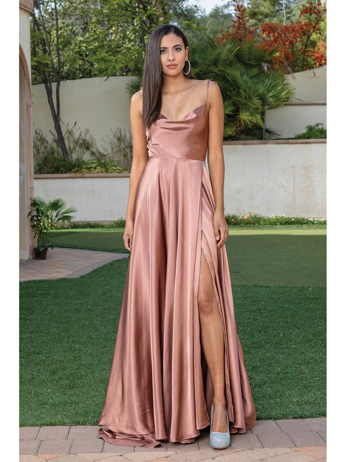 Dancing Queen 4285 prom dress in copper, front view