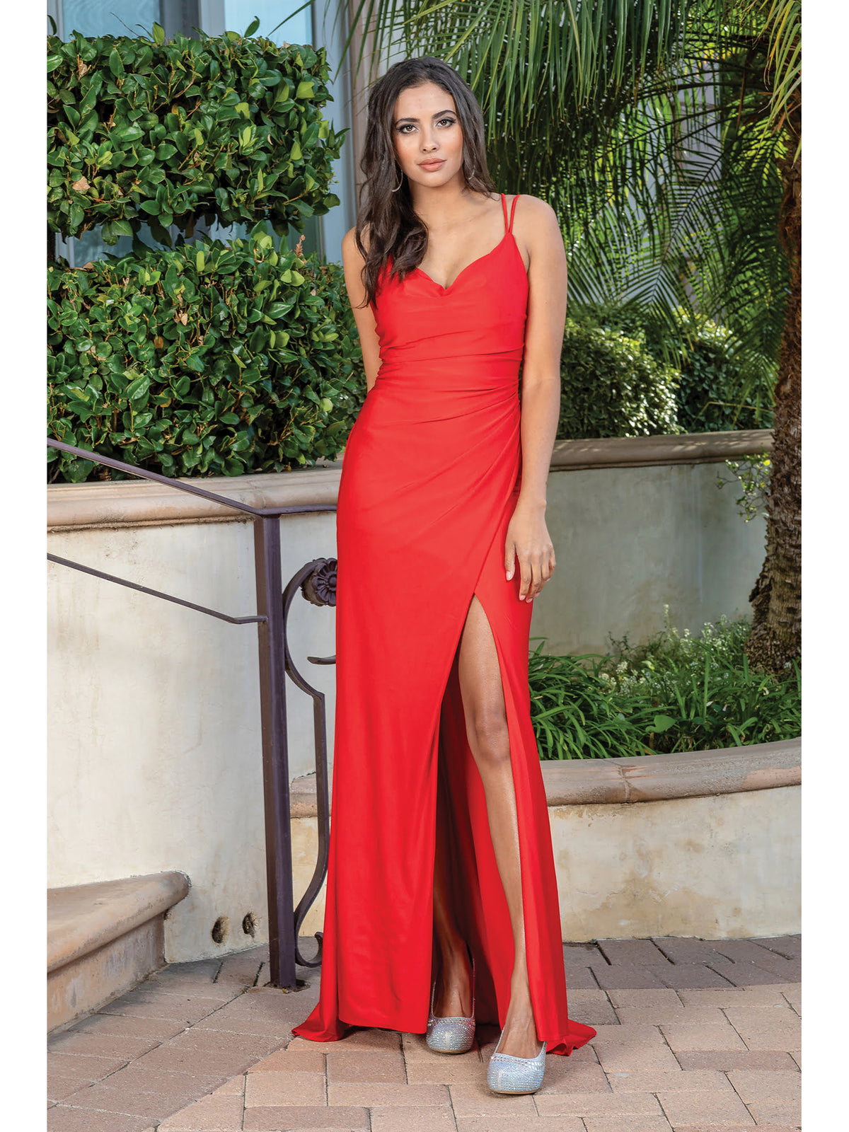 Dancing Queen 4305 prom dress in red, additional view