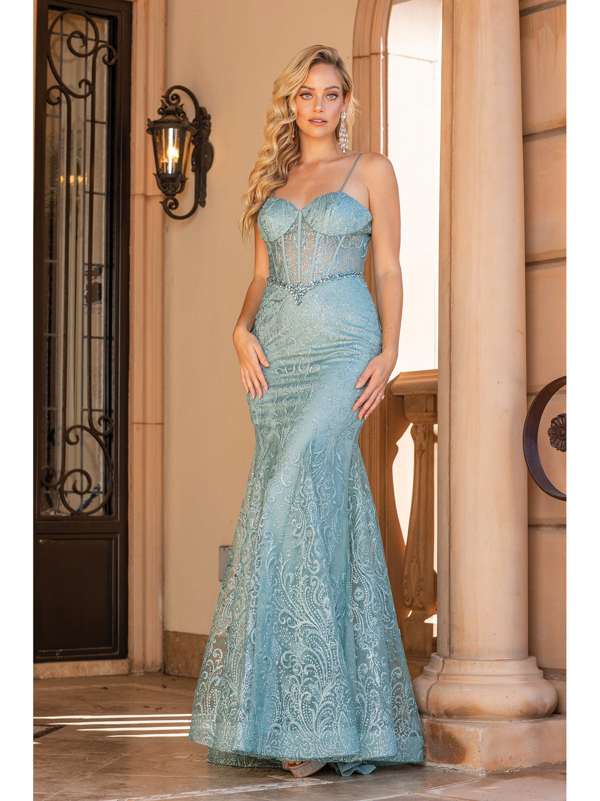 Dancing Queen 4341 prom dress in sage, additional view