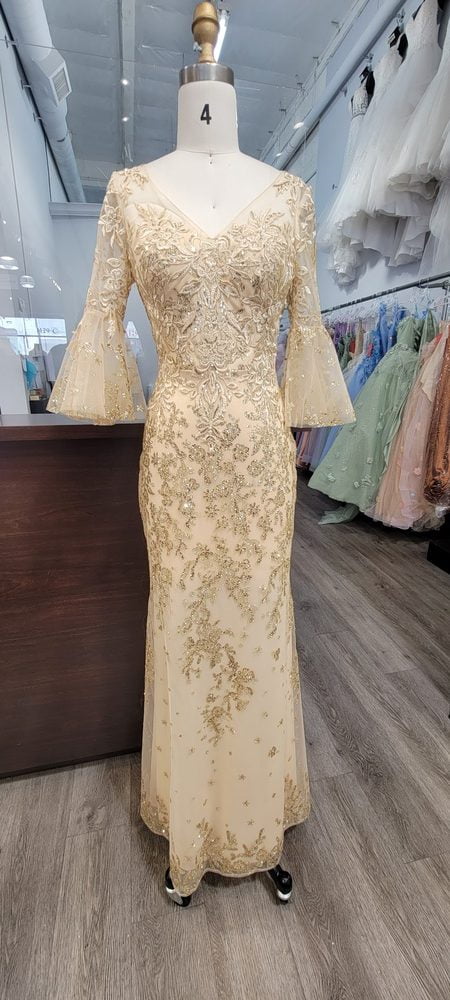 Dancing Queen 4361 prom dress in gold, additional view