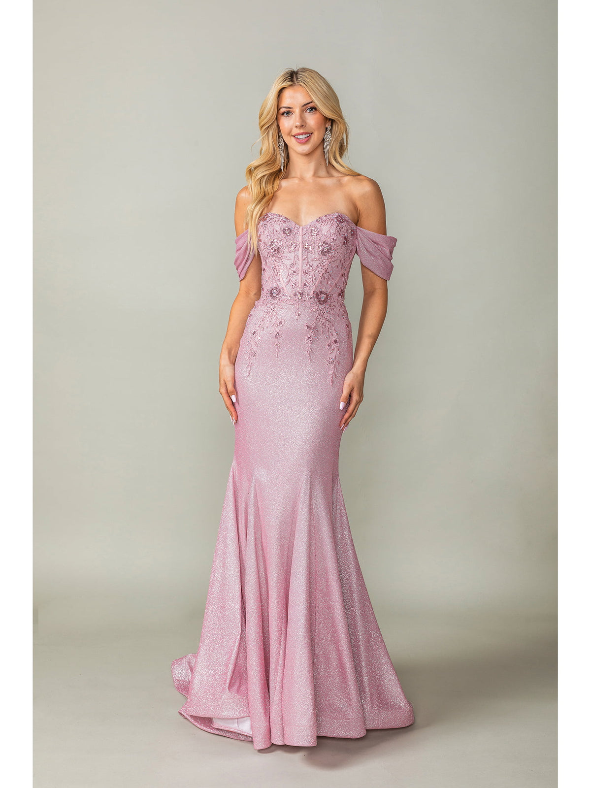 Dancing Queen 4362 prom dress in dusty rose, front view