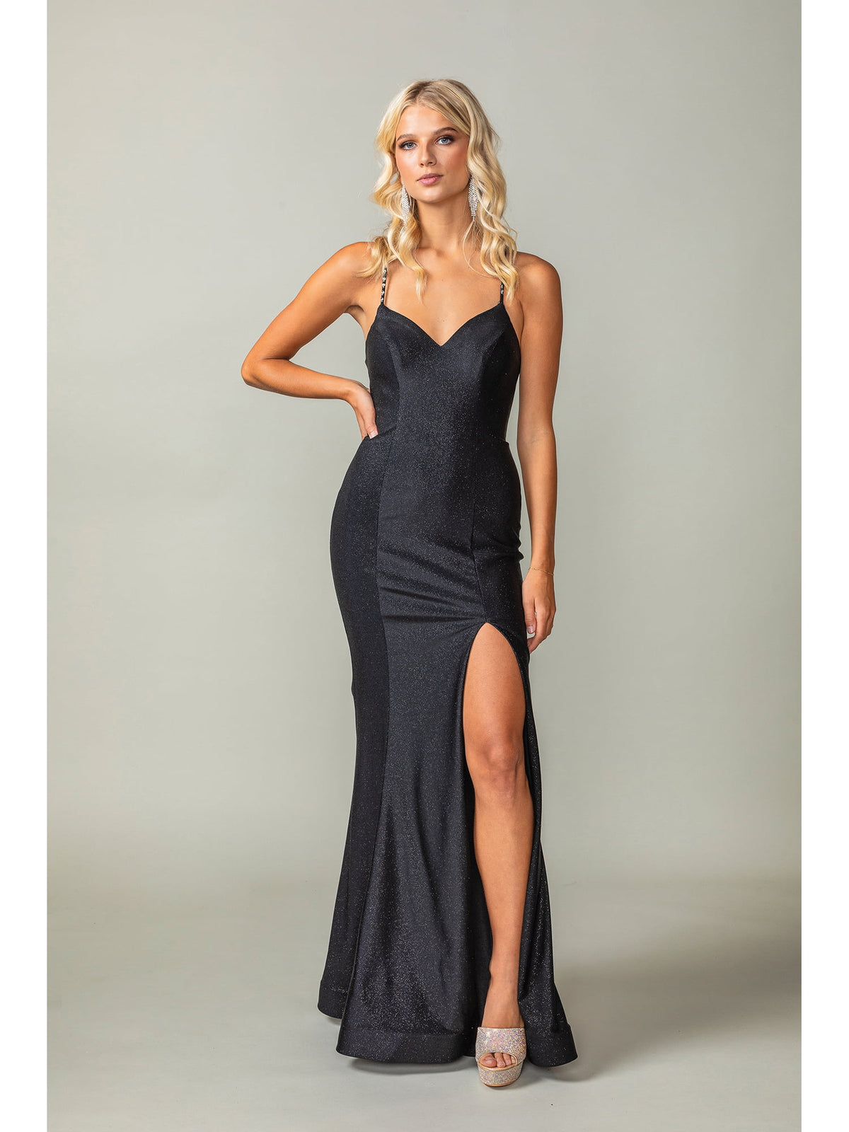 Dancing Queen 4409 prom dress in black, additional view