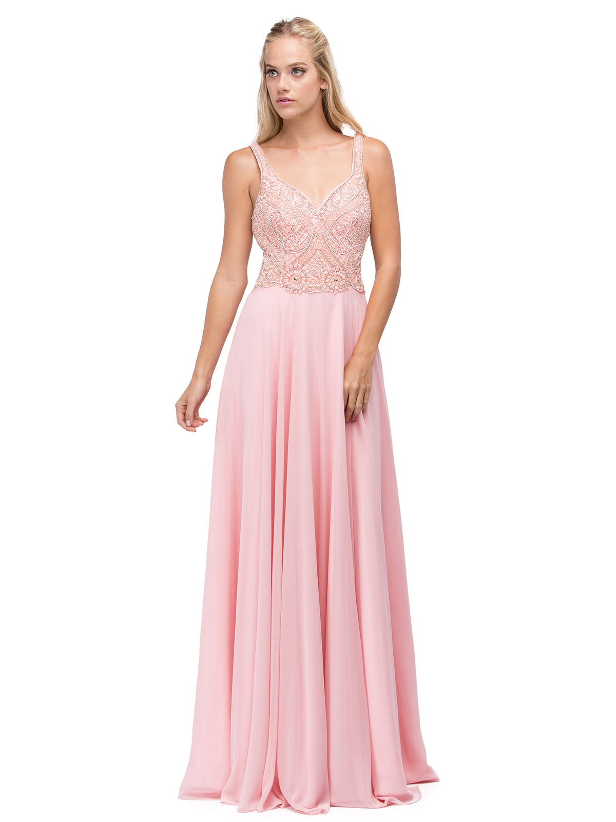 Dancing Queen 9743 prom dress in blush, additional view