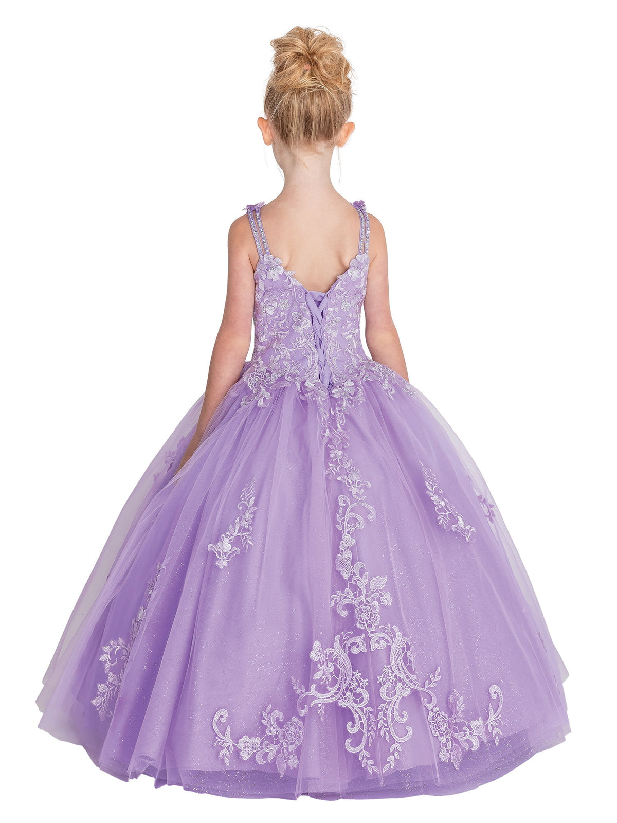 Dancing Queen K802 mini quince dress in lilac, back view