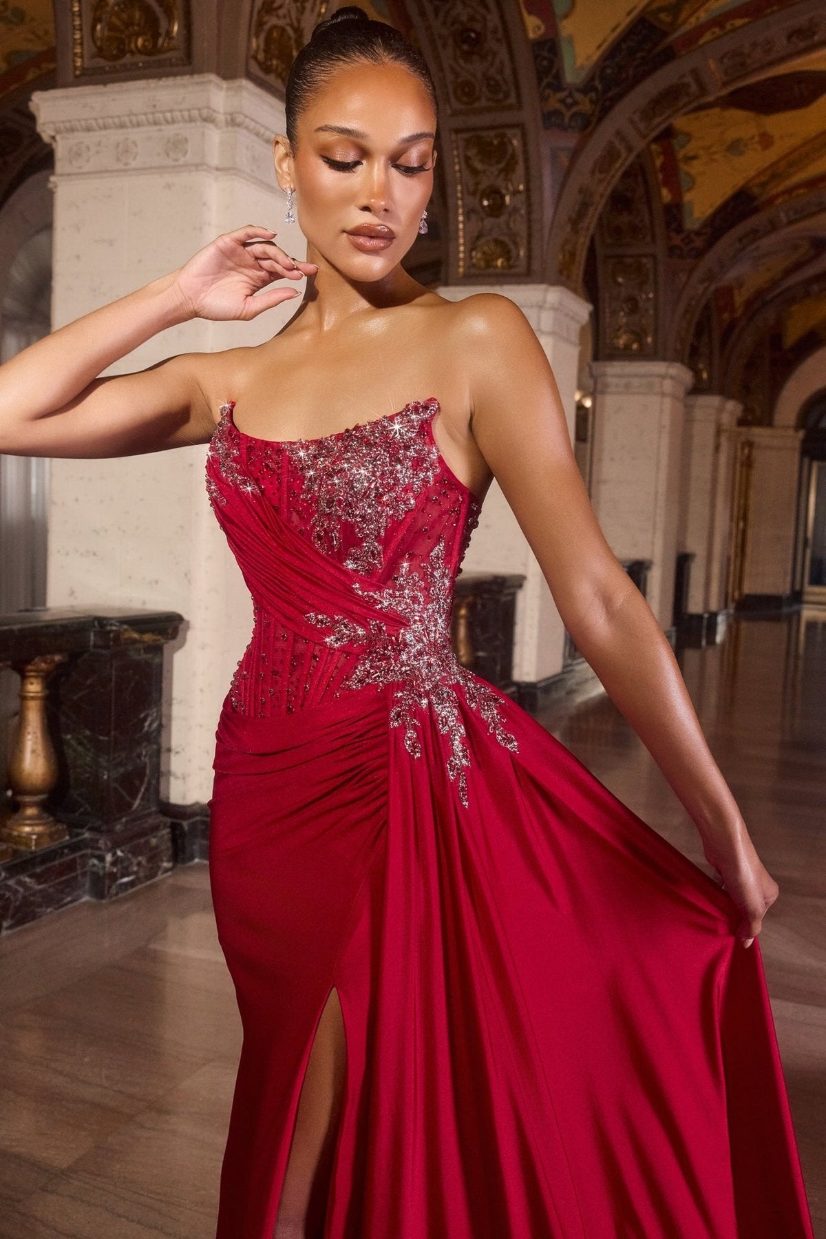 Aldana dress in Deep Red