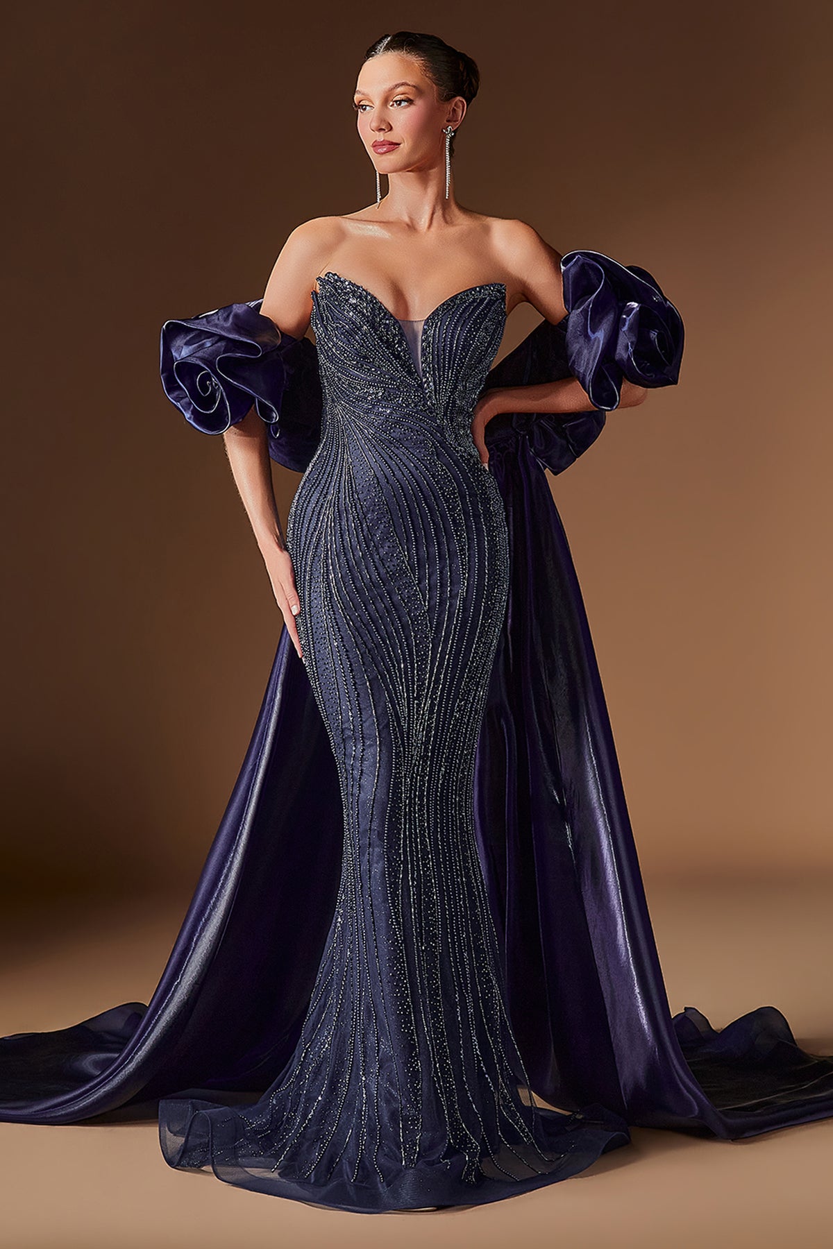 Alessia in Navy — detail and styling view