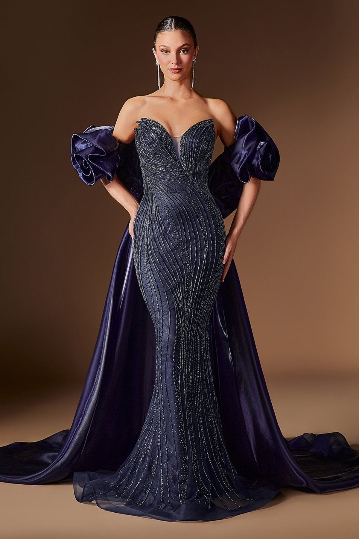 Alessia in Navy — detail and styling view