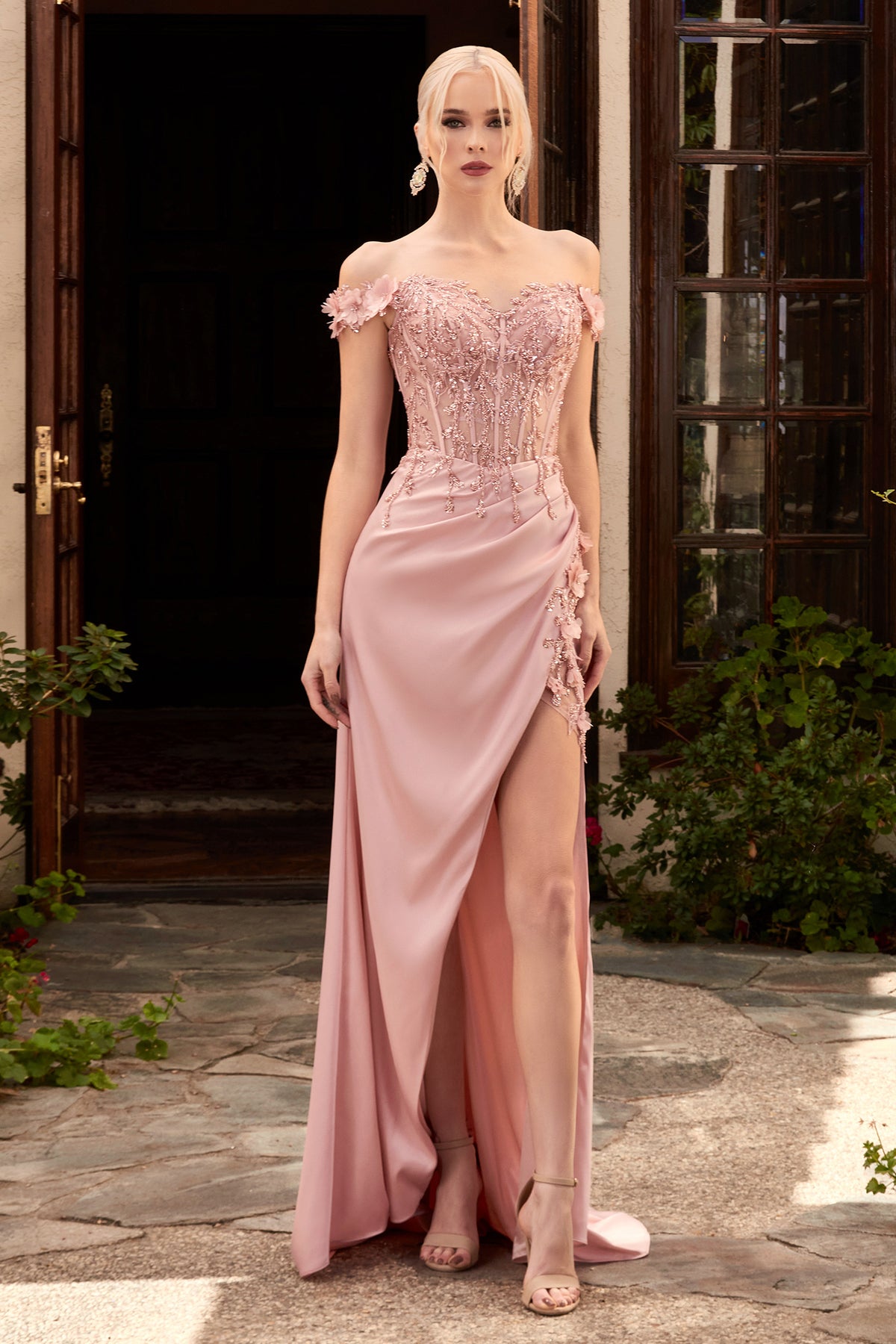 Alexa dress in Blush — front view