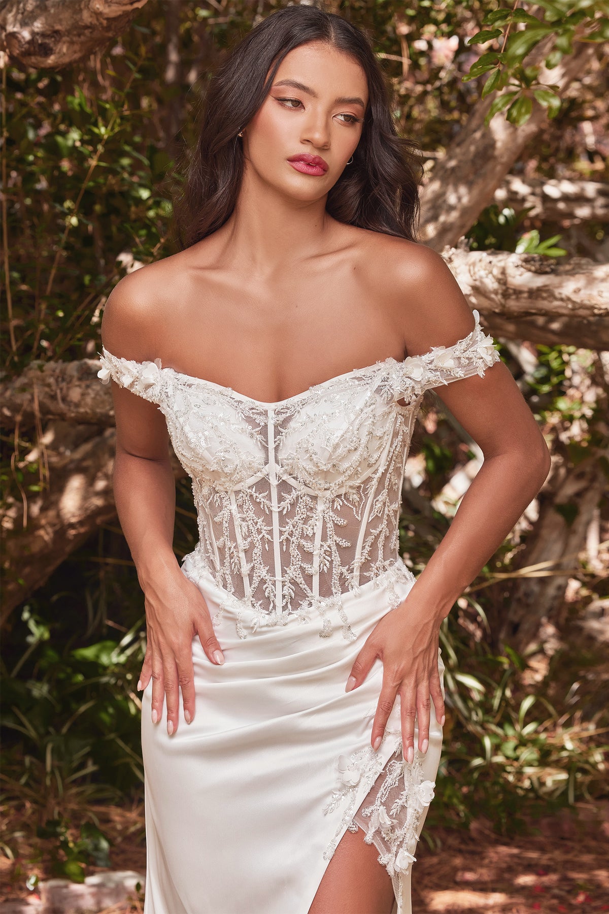 Alexa Bridal dress in Off White — detail view