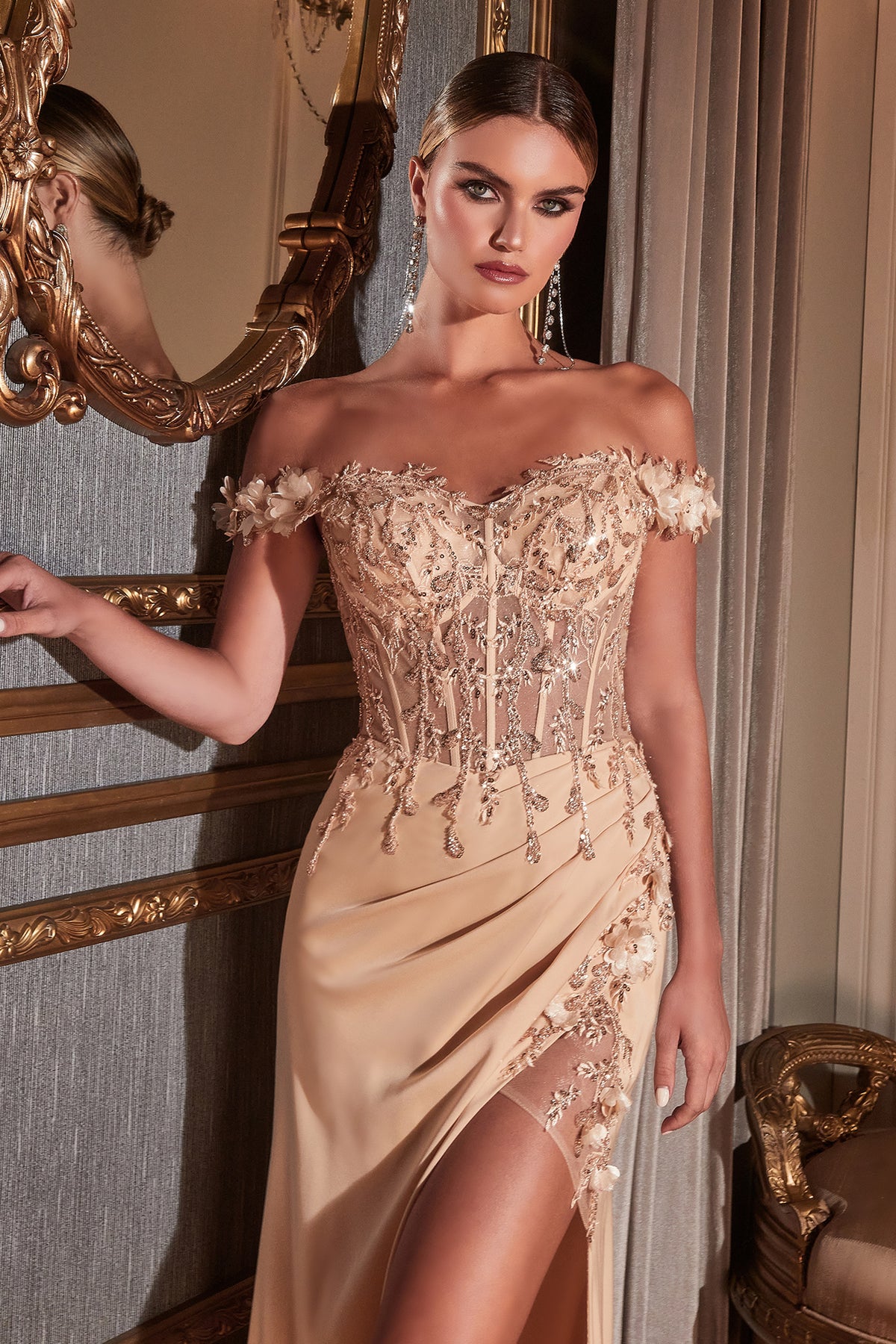 Alexa dress in Champagne — detail view