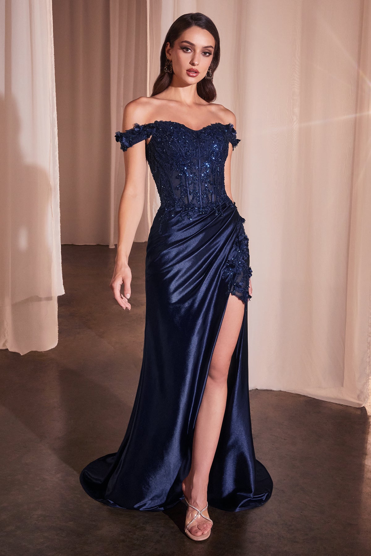 Alexa dress in Navy — front view
