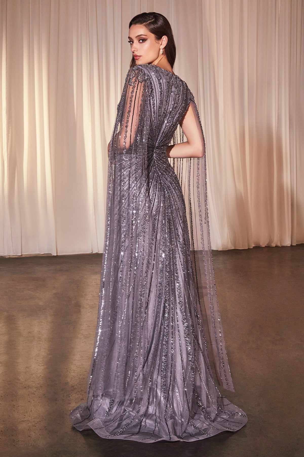 Alizabeth dress in English Violet — back view