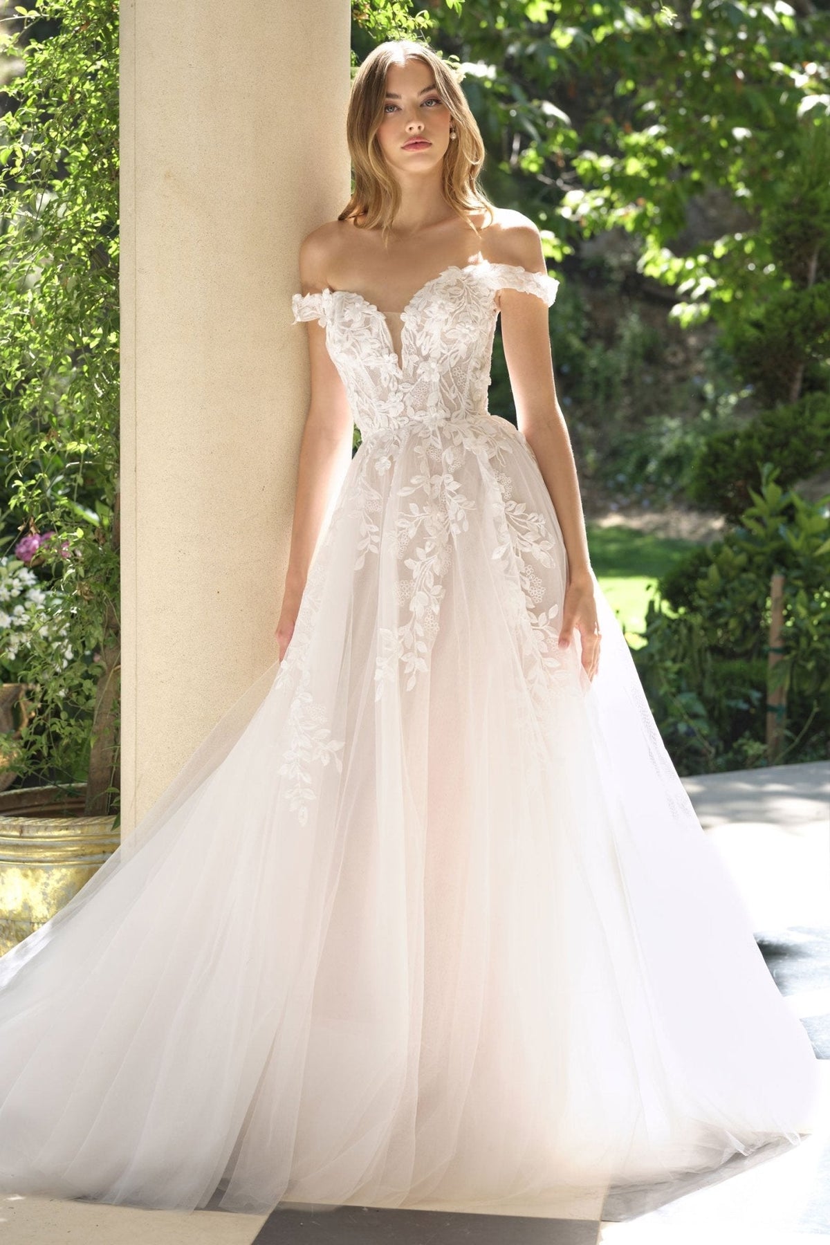 Alyce wedding dress in Off White-Nude, view 1