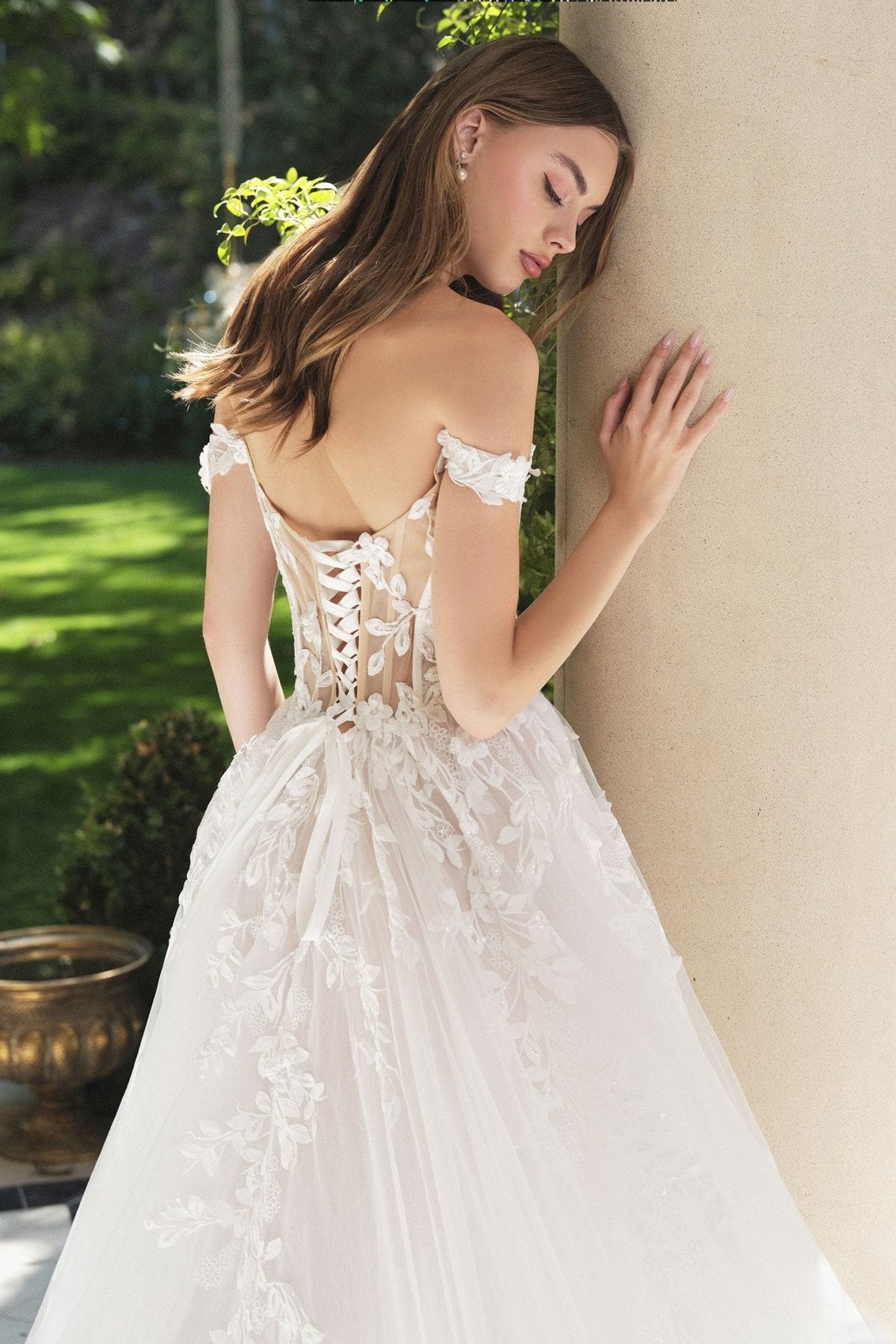 Alyce wedding dress in Off White-Nude, view 2