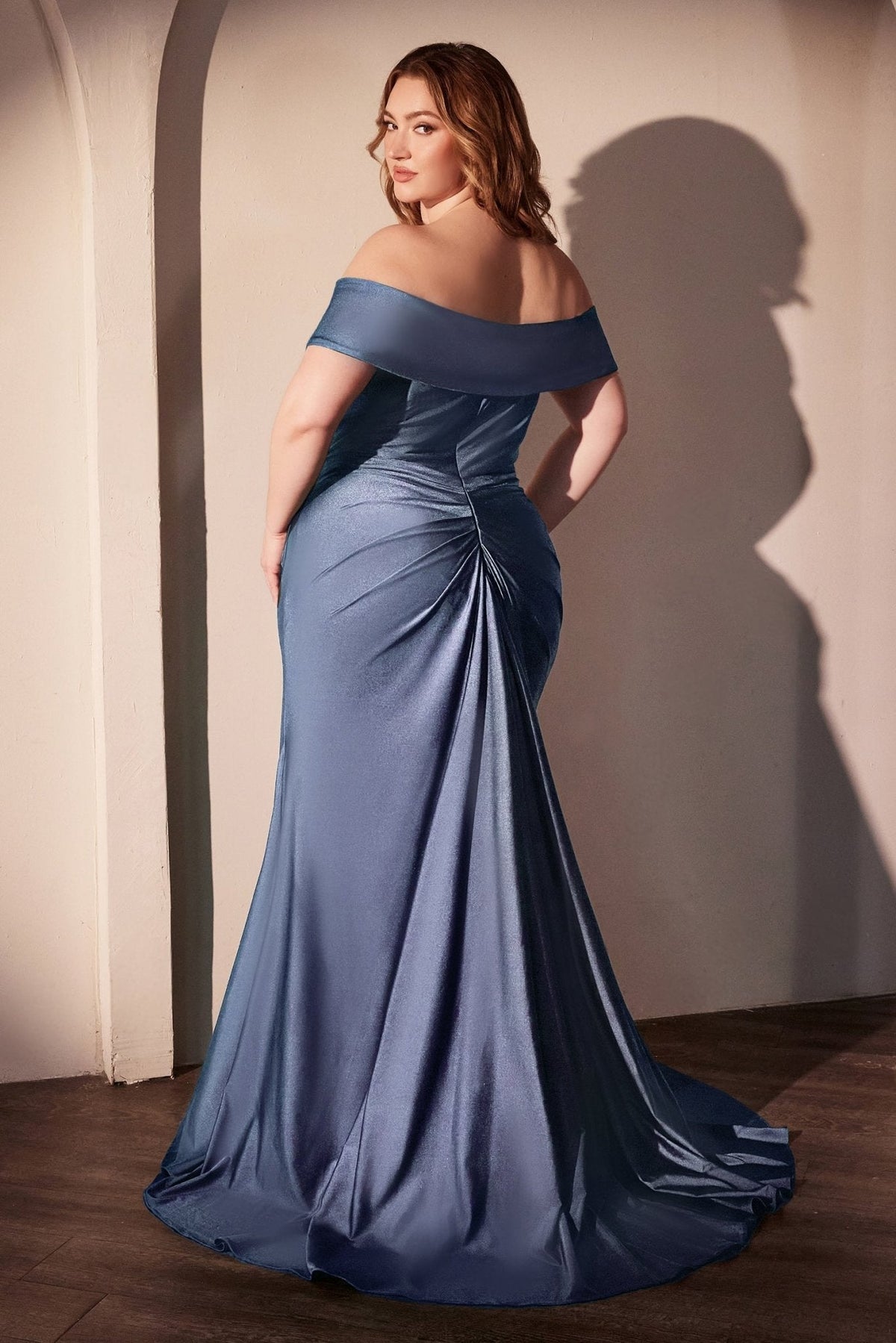 Alyssa Curve dress in Smoky Blue