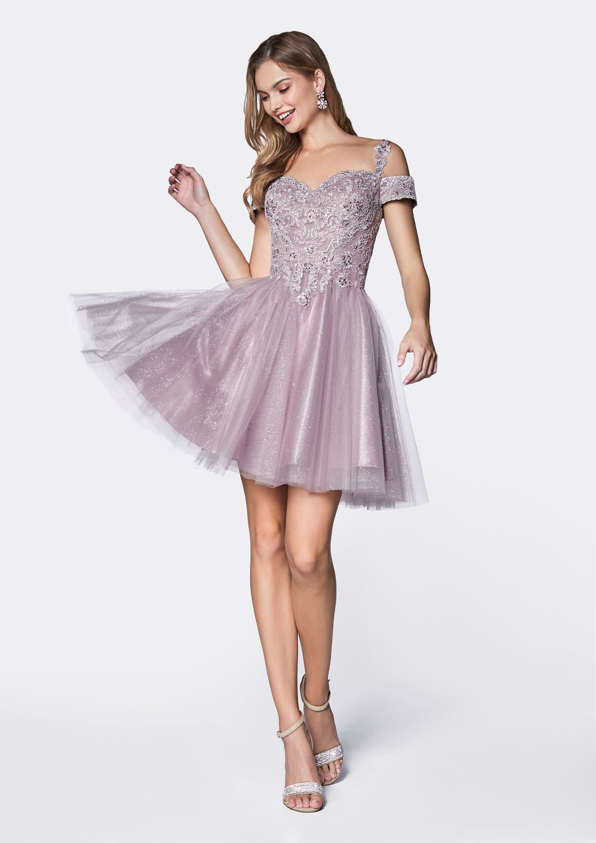 Amina dress in Mauve — front view