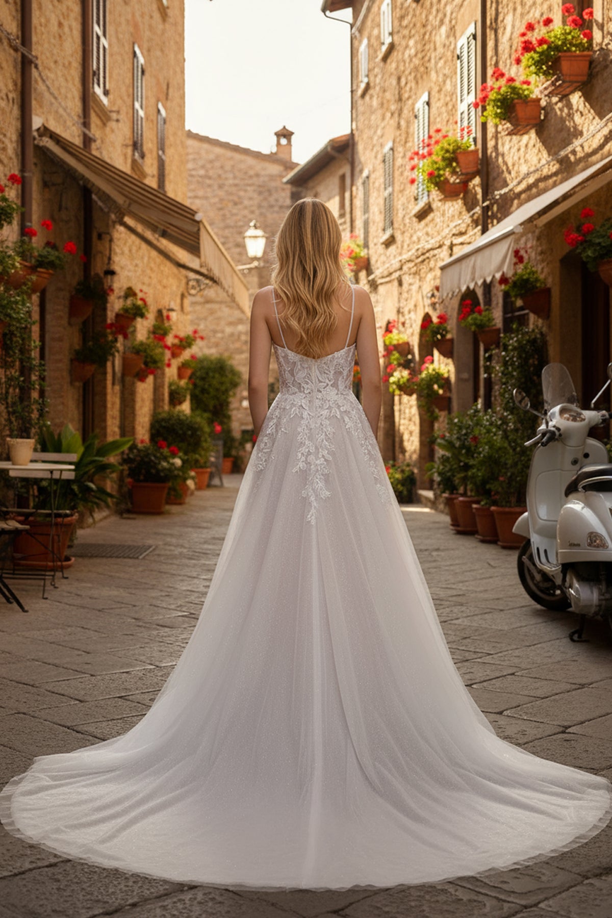 Antonella wedding dress in White & Nude