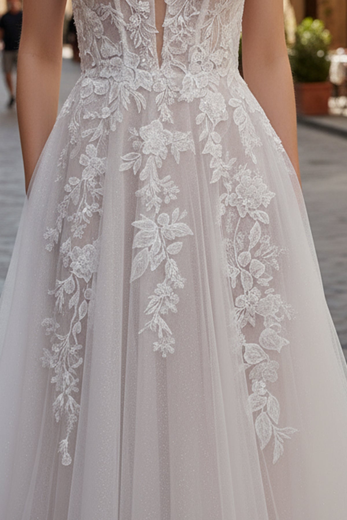 Antonella wedding dress in White & Nude