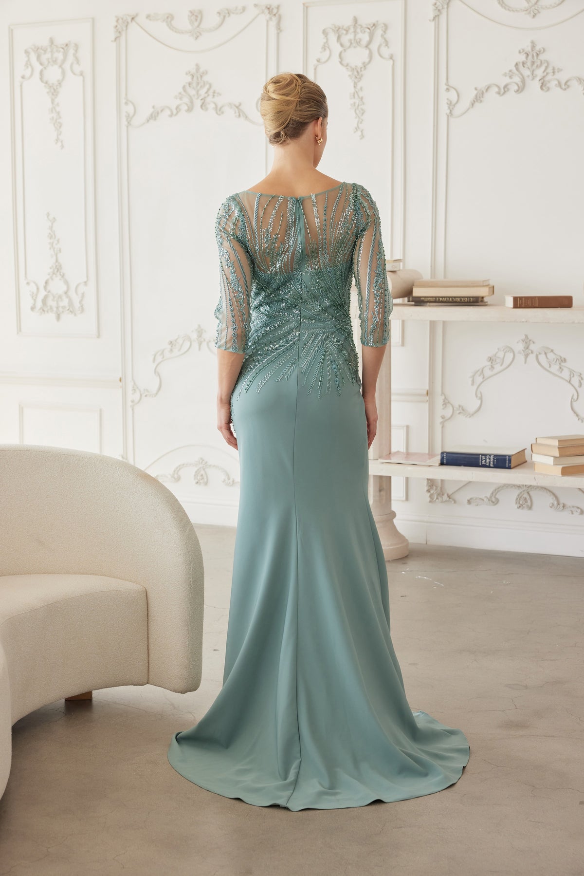 Aveline evening dress in Green