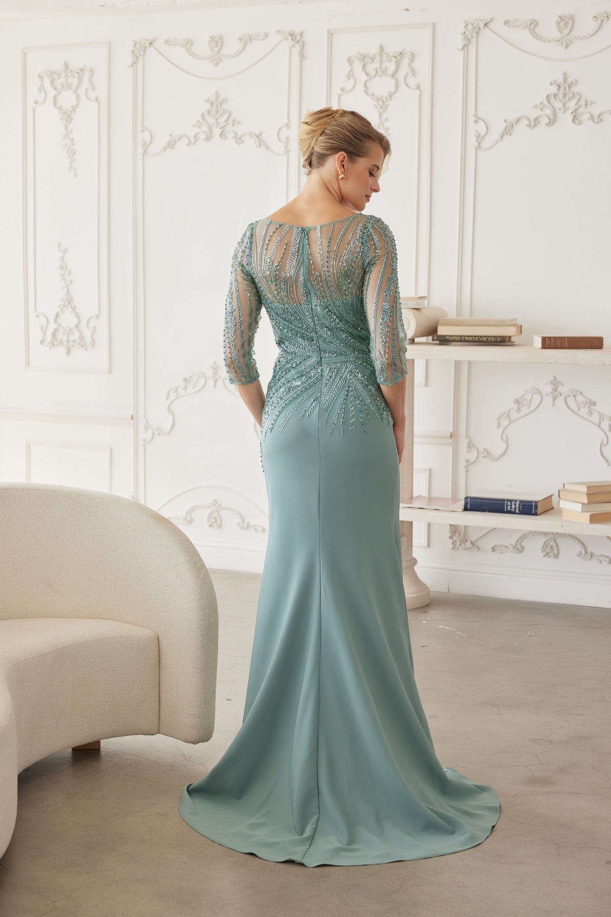 Aveline evening dress in Green
