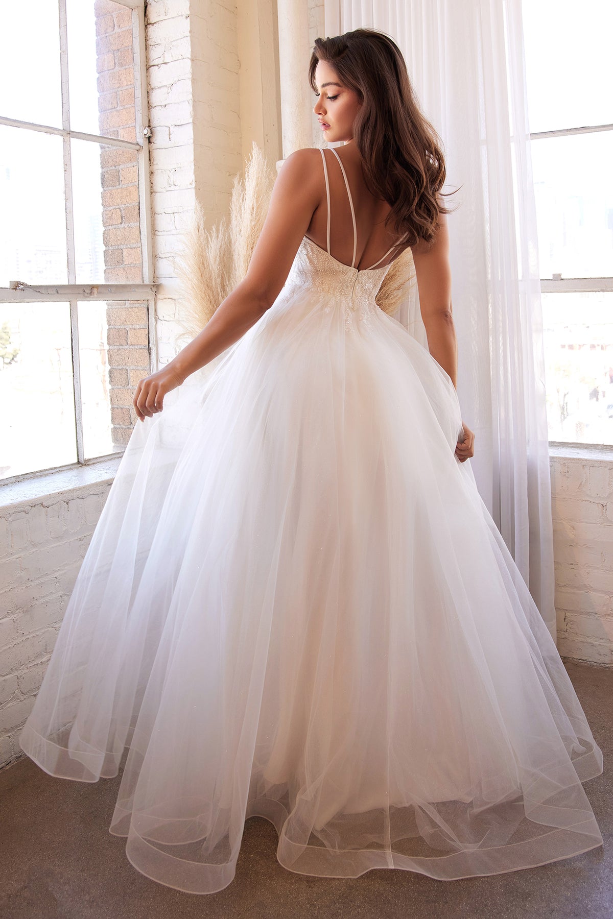 Barcelona dress in Off White — back view