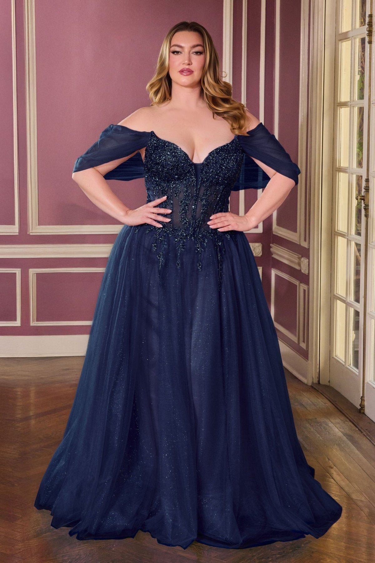 Channel Curve dress in Navy