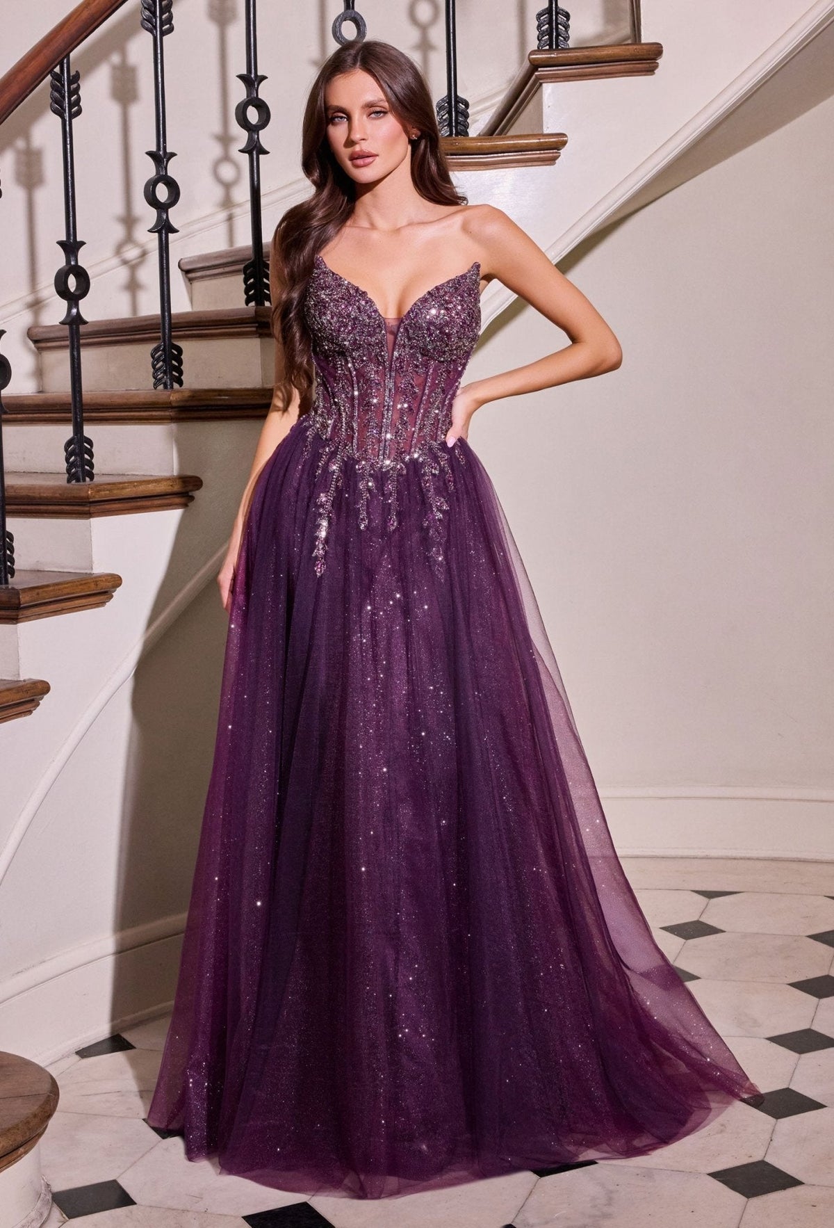 Channel dress in Eggplant