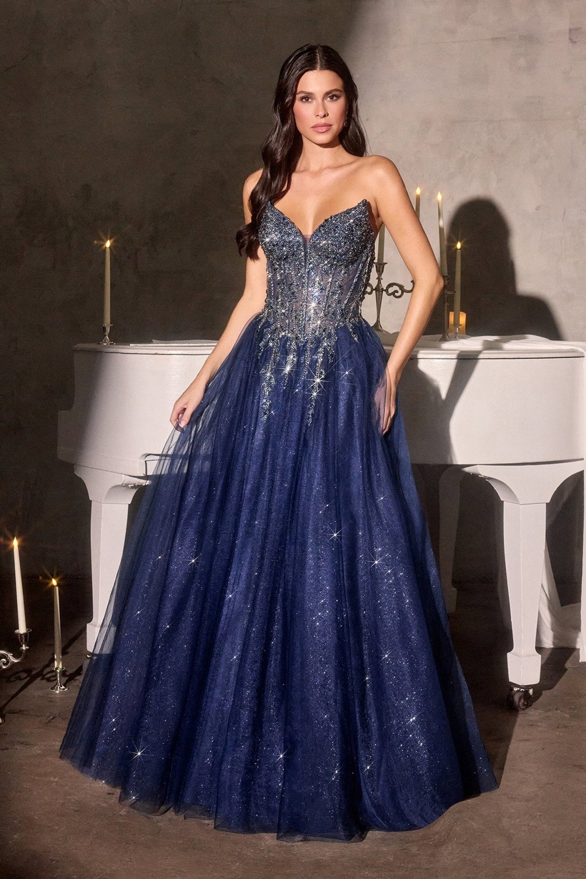 Channel dress in Navy