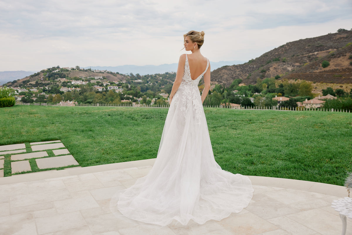 Clarissa wedding dress in White & Nude