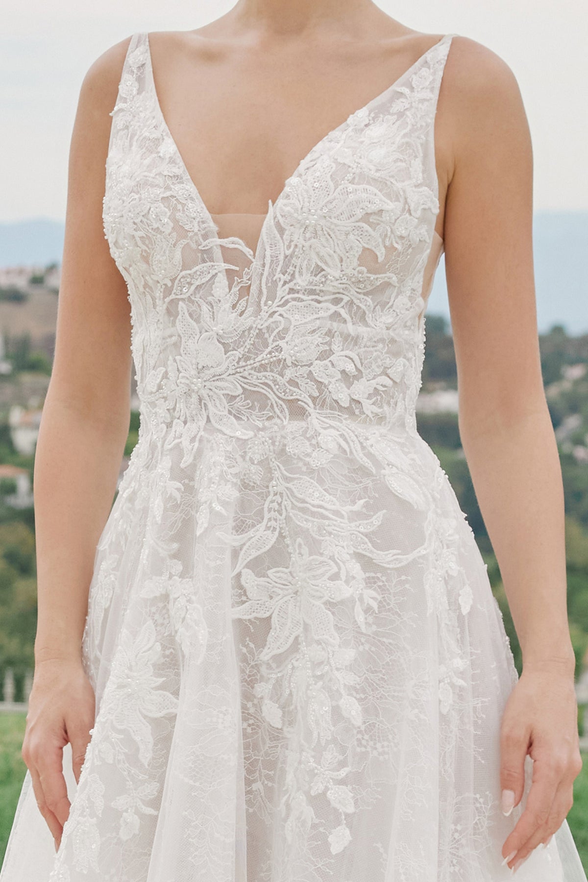 Clarissa wedding dress in White & Nude