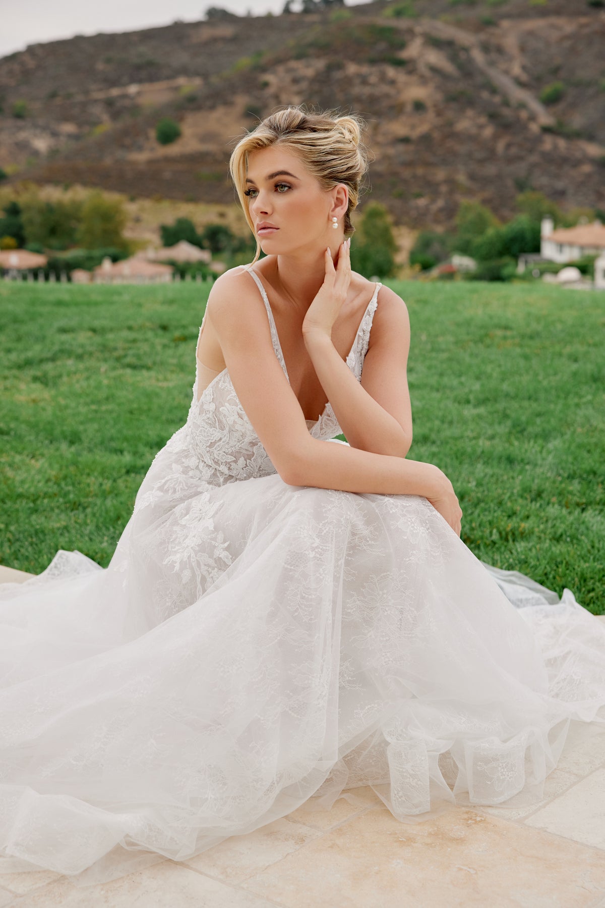 Clarissa wedding dress in White & Nude