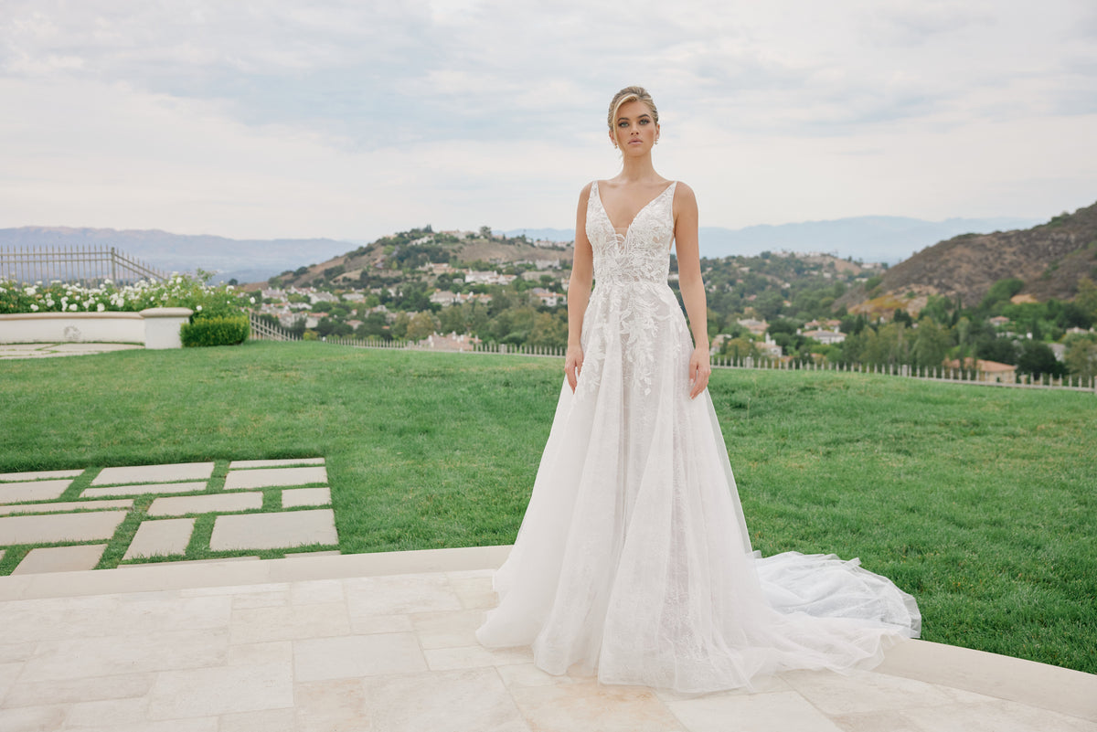Clarissa wedding dress in White & Nude
