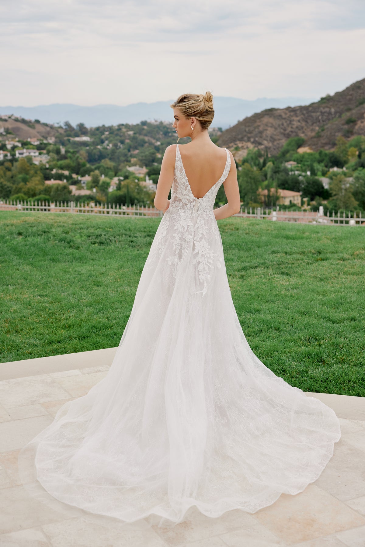 Clarissa wedding dress in White & Nude