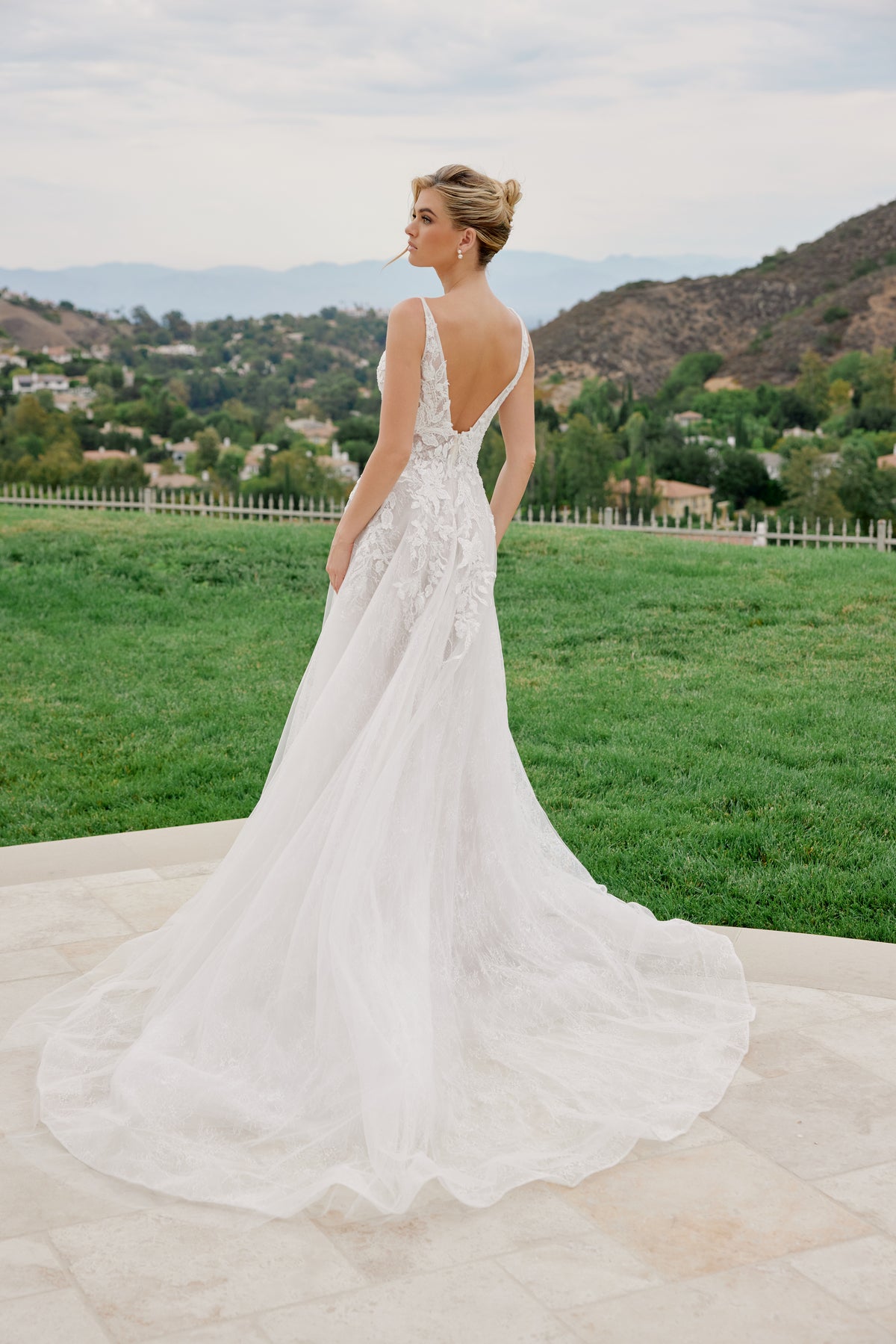 Clarissa wedding dress in White & Nude