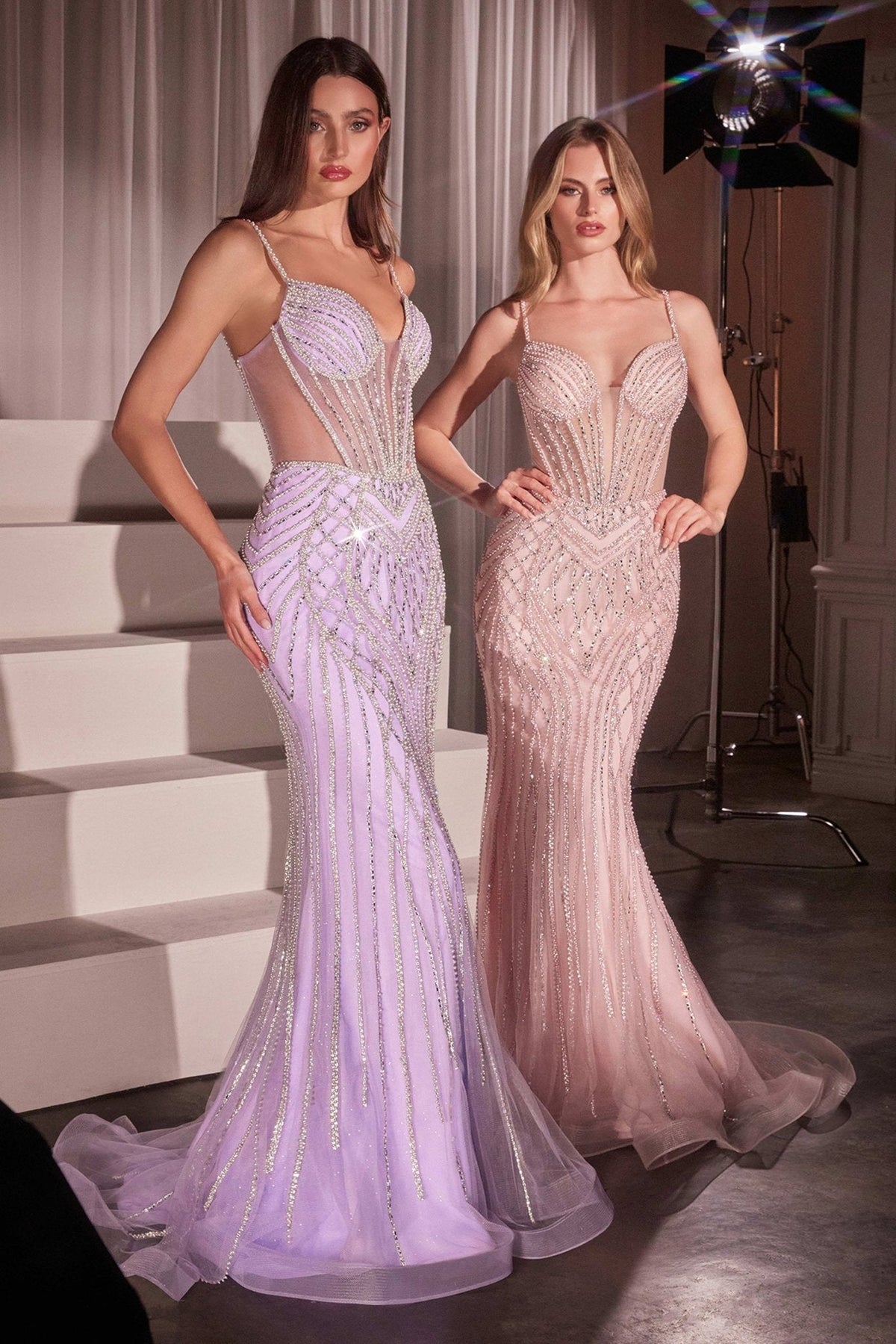 Coleman dress in Lavender and Rose Pink — group photo