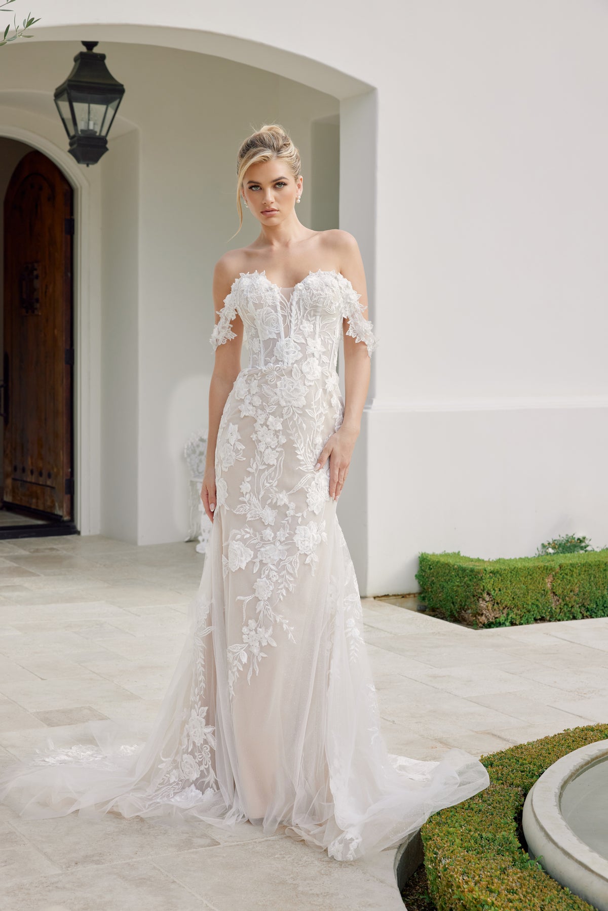 Colette wedding dress in White & Nude