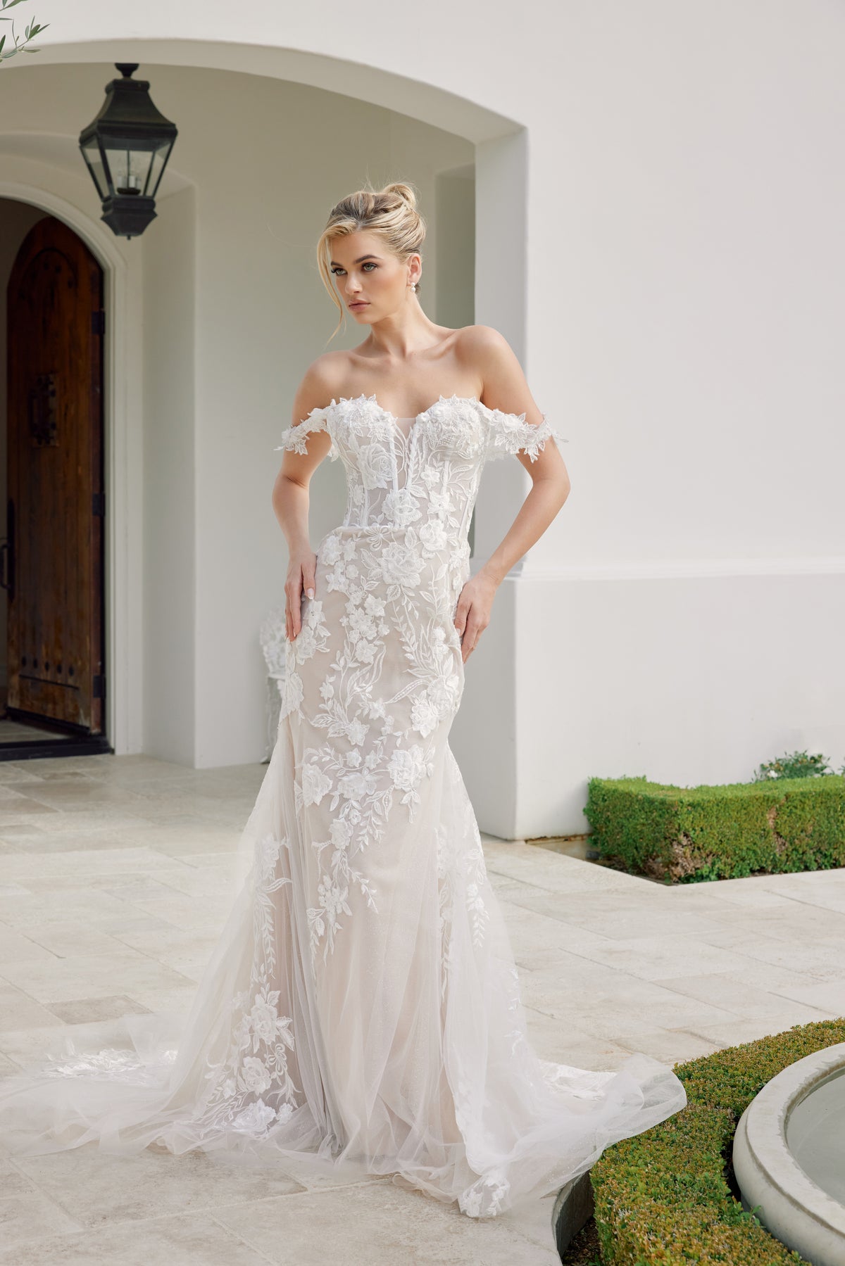 Colette wedding dress in White & Nude