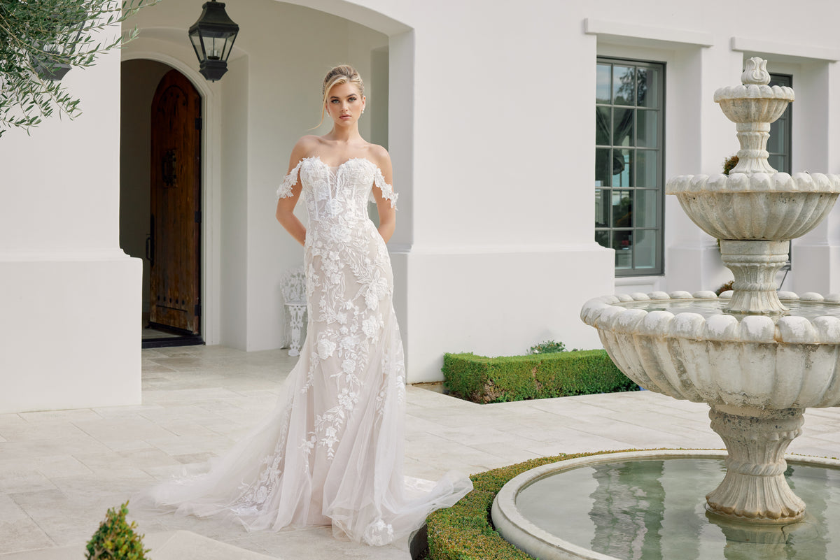 Colette wedding dress in White & Nude
