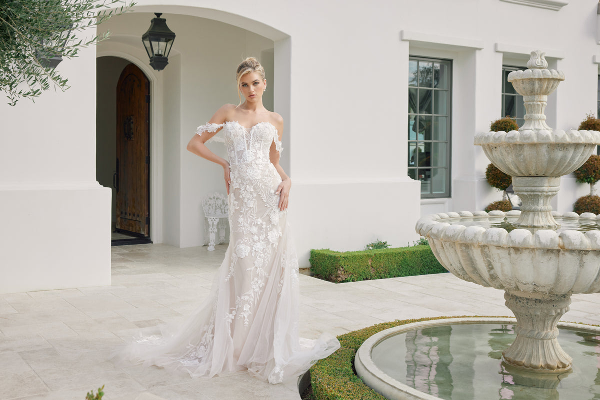 Colette wedding dress in White & Nude
