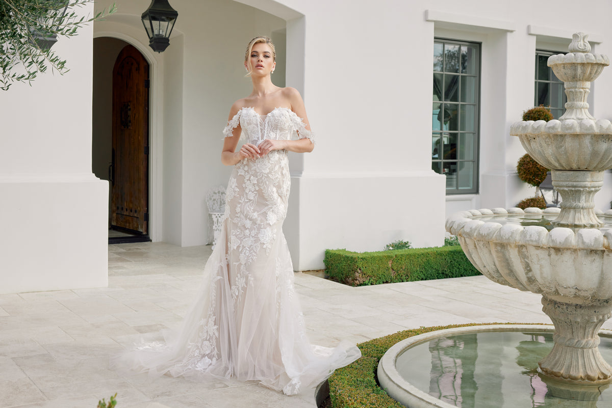 Colette wedding dress in White & Nude