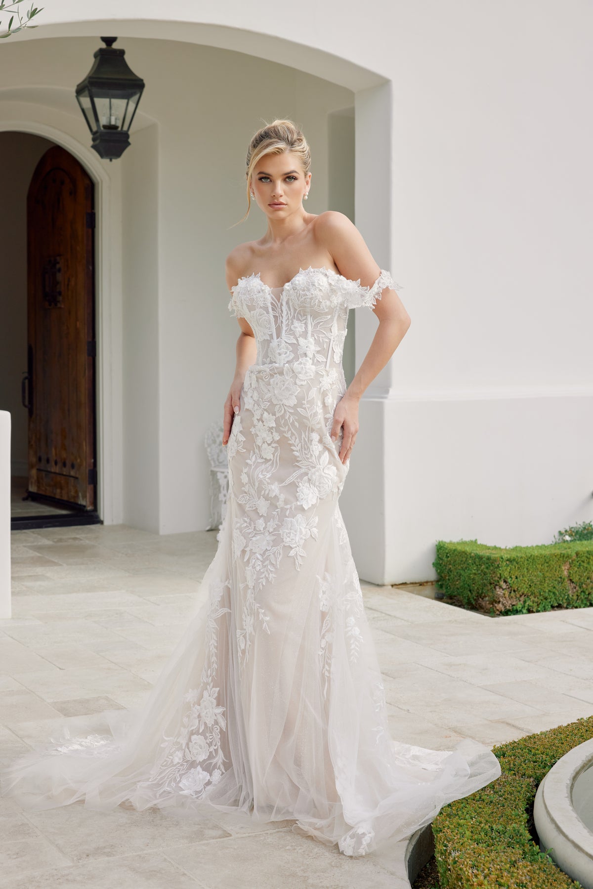 Colette wedding dress in White & Nude