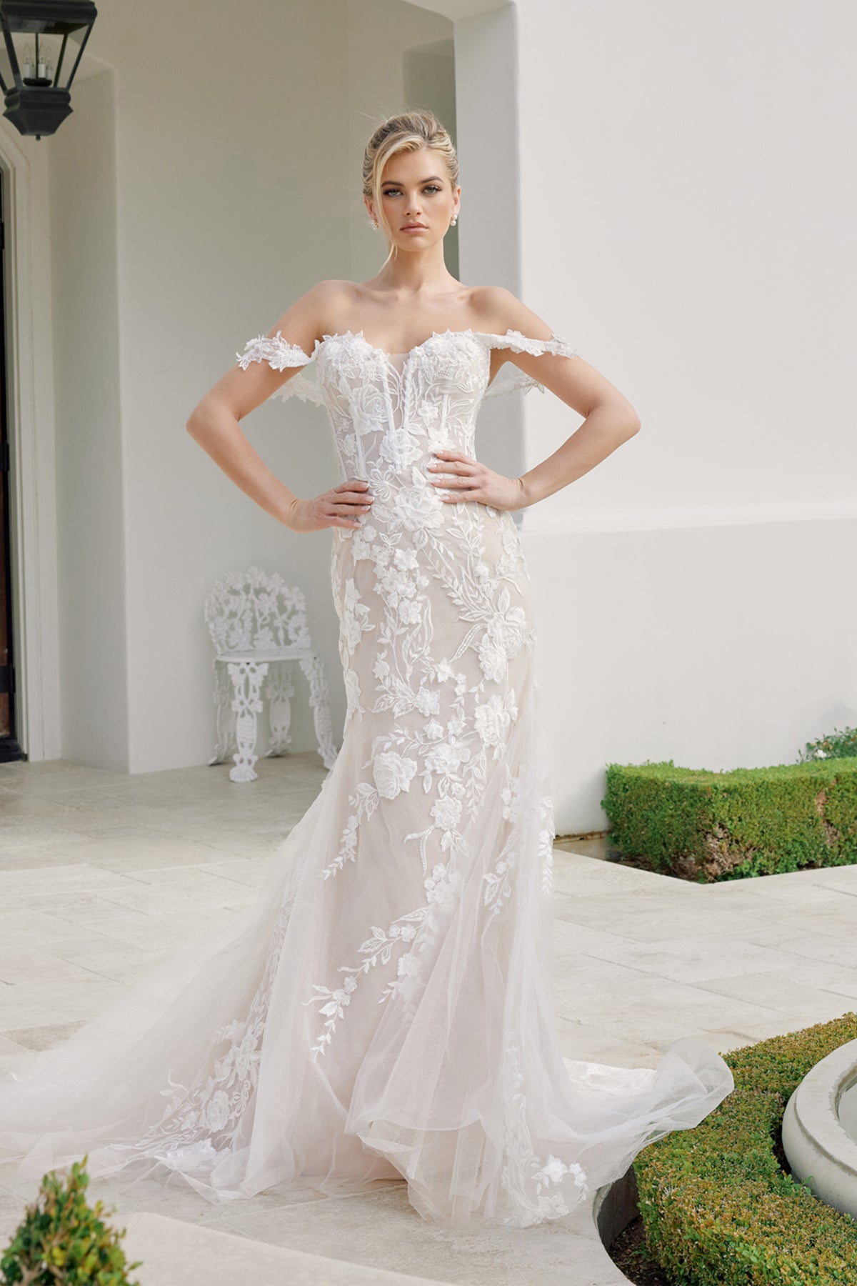 Colette wedding dress in White & Nude
