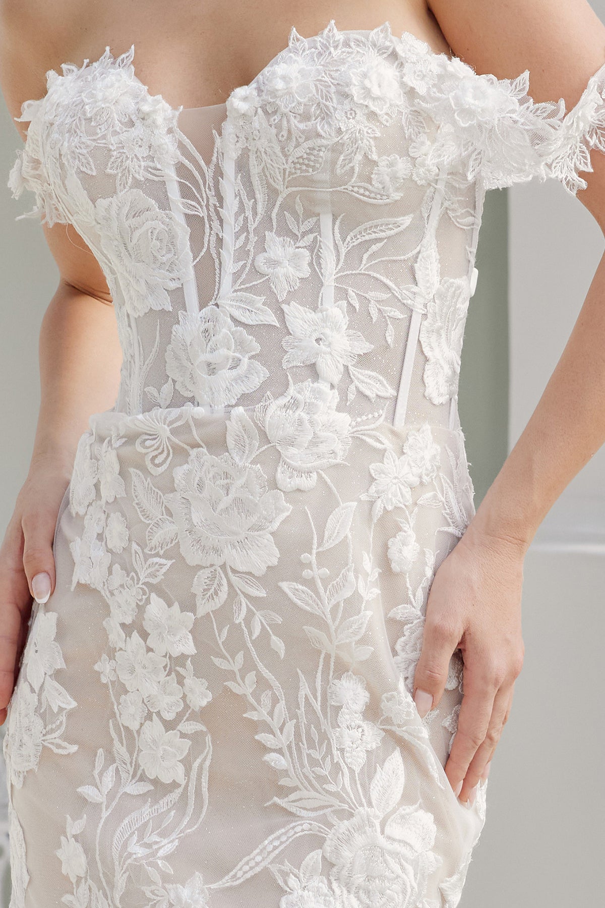 Colette wedding dress in White & Nude