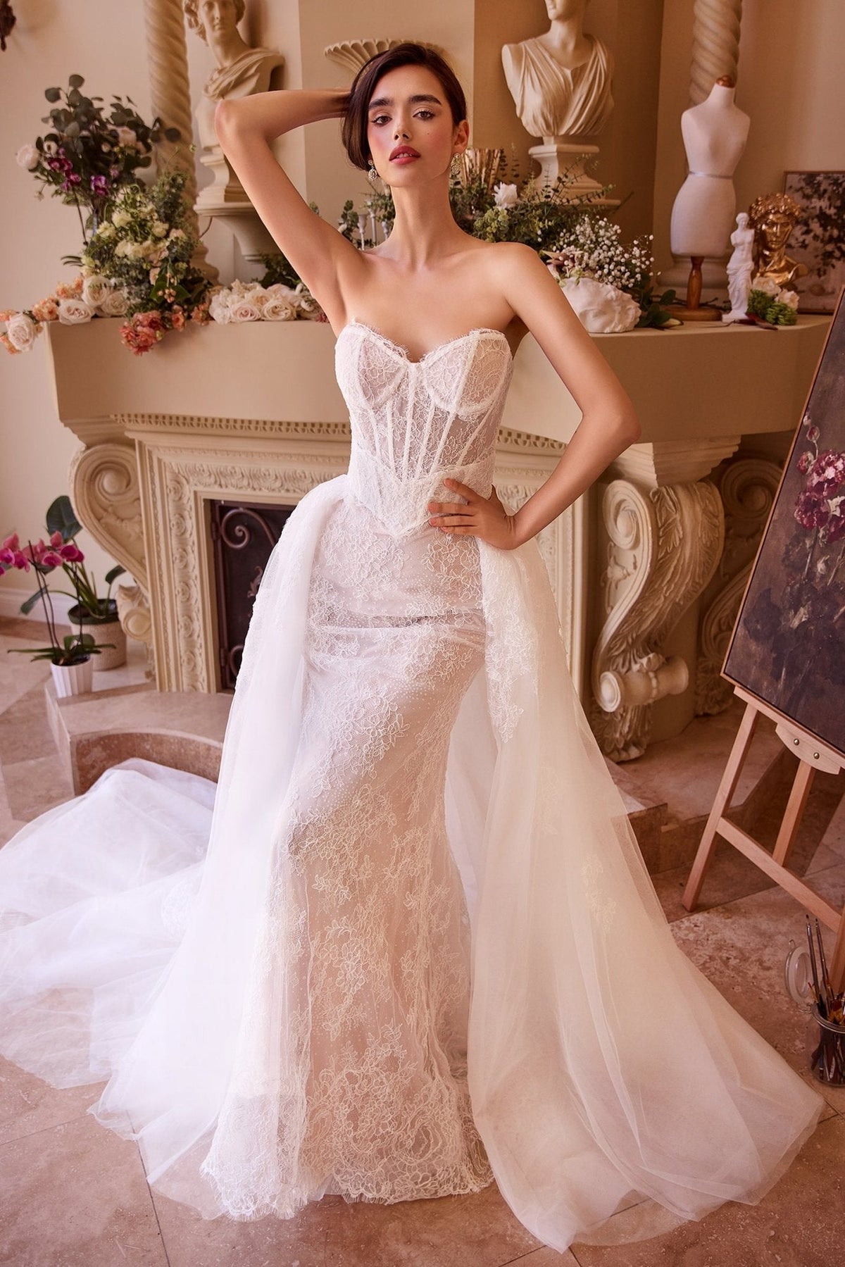 Eli wedding dress in Off White-Nude, view 1