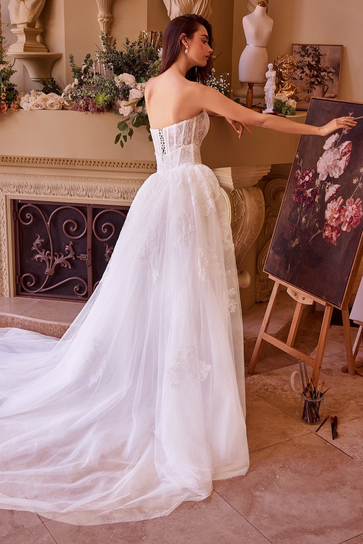Eli wedding dress in Off White-Nude, view 3