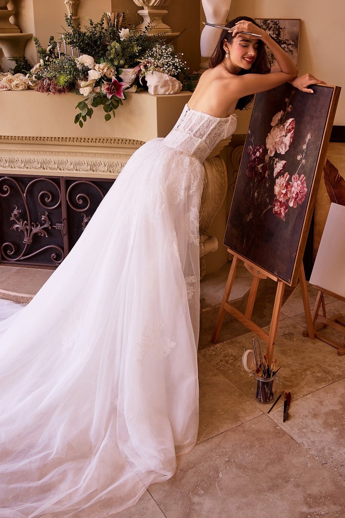 Eli wedding dress in Off White-Nude, view 4