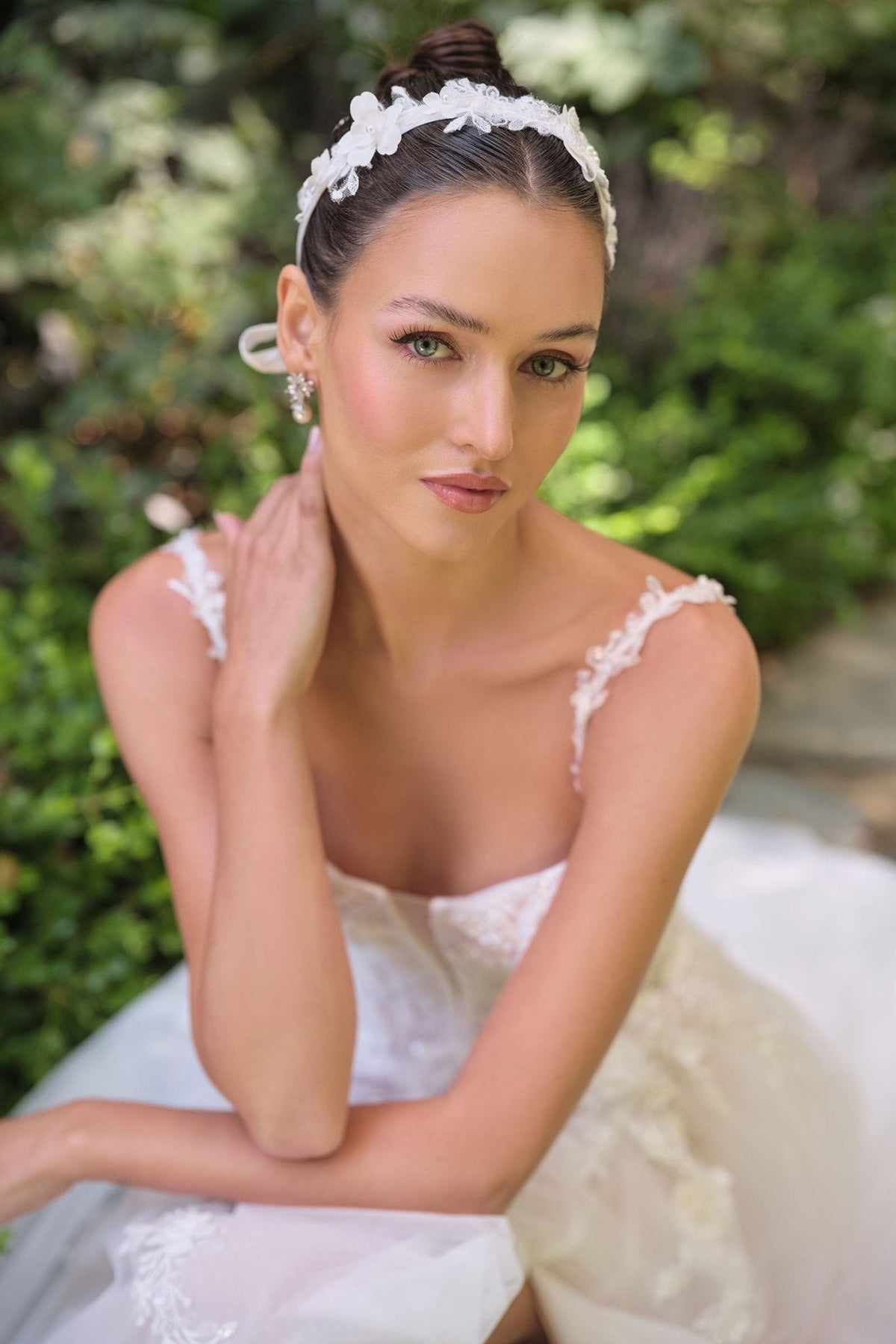 Eranthe wedding dress in Off White-Nude, view 4