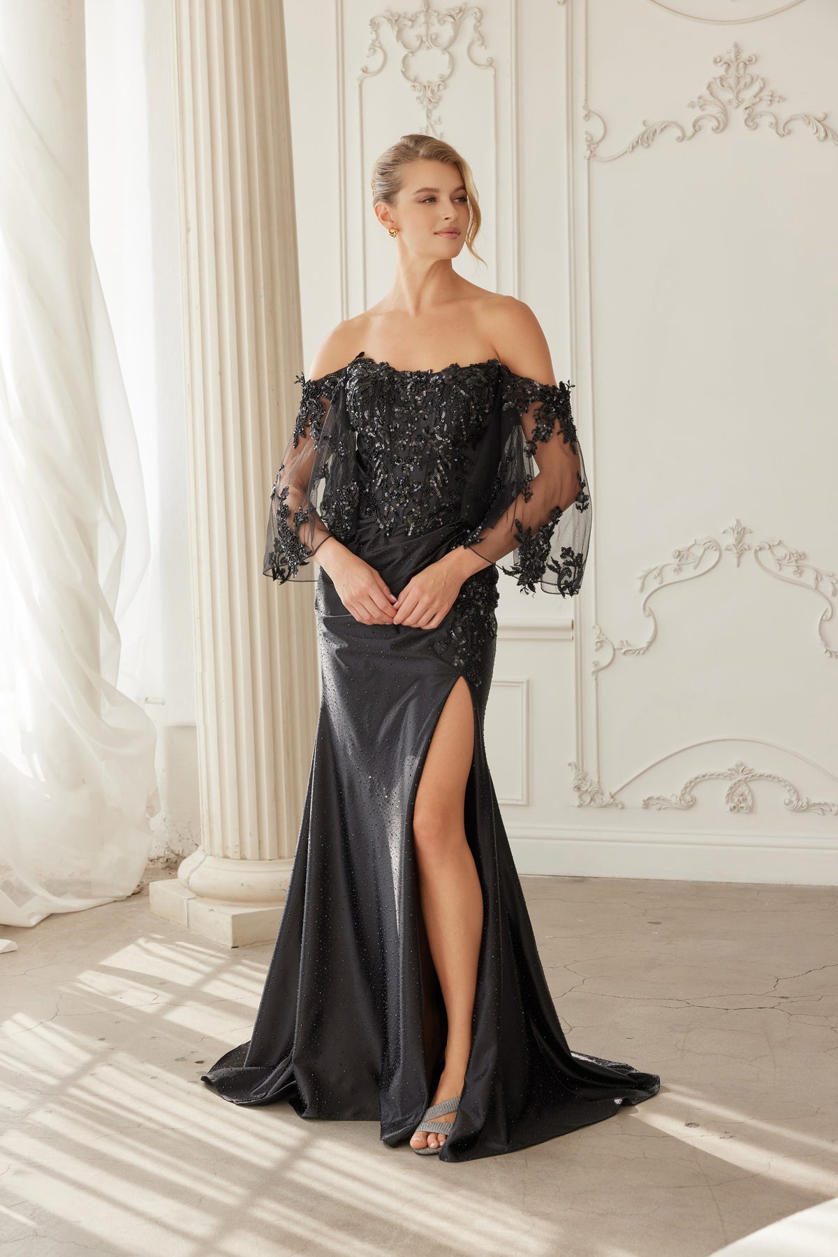 Eugenie evening dress in Black